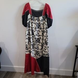 Vintage Tori Richard Golden Monarch Maxi Dress Size Large Made‎ In Usa Milk Maid